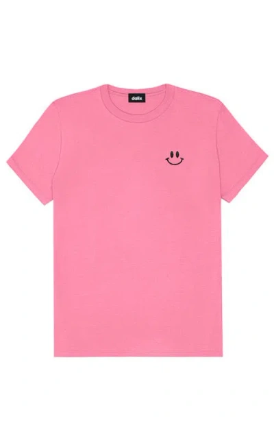 Dalix Smile Face Tee In Charity Pink