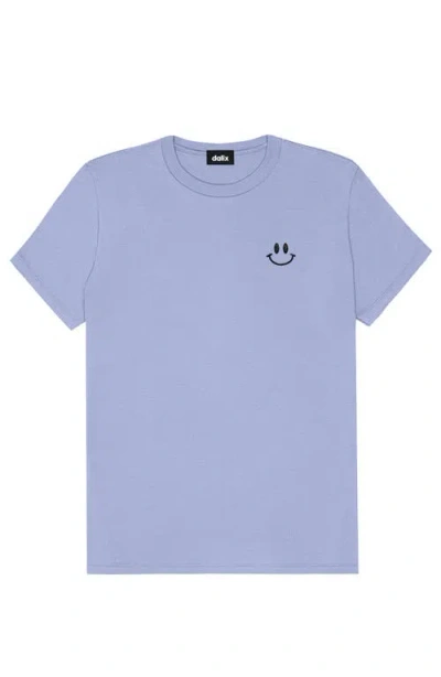 Dalix Smile Face Tee In Lavender Blue