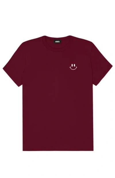 Dalix Smile Face Tee In Maroon
