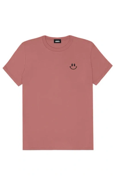Dalix Smile Face Tee In Mauve