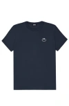 Dalix Smile Face Tee In Navy Blue