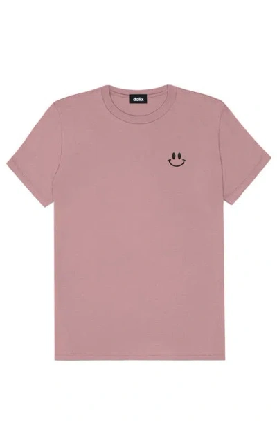 Dalix Smile Face Tee In Orchid Purple