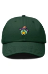Dalix Sorcerer Frog Embroidered Dad Hat In Dark Green