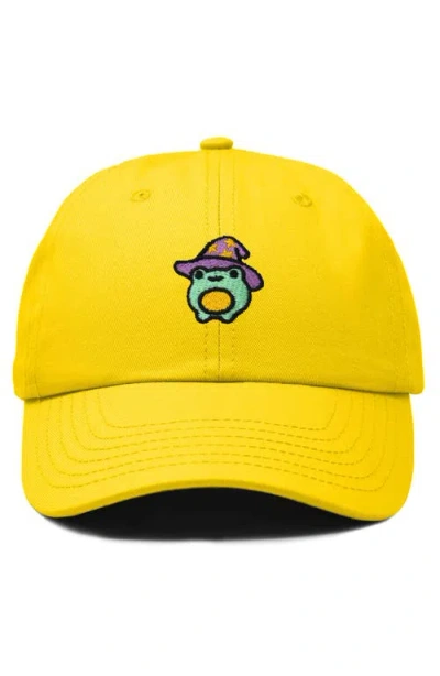 Dalix Sorcerer Frog Embroidered Dad Hat In Gold