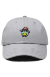 Dalix Sorcerer Frog Embroidered Dad Hat In Gray