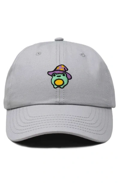 Dalix Sorcerer Frog Embroidered Dad Hat In Gray