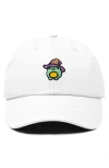 Dalix Sorcerer Frog Embroidered Dad Hat In White