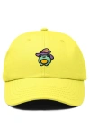 Dalix Sorcerer Frog Embroidered Dad Hat In Yellow