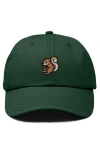 Dalix Squirrel Embroidered Outdoor Cap In Dark Green