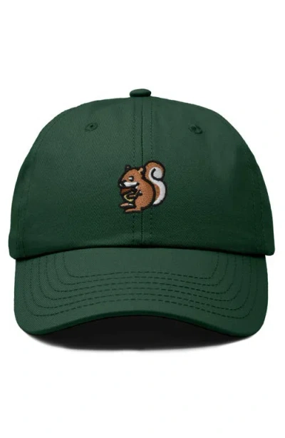 Dalix Squirrel Embroidered Outdoor Cap In Dark Green