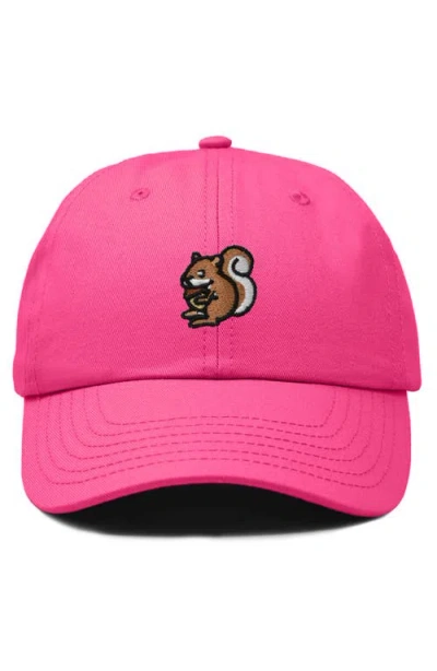 Dalix Squirrel Embroidered Outdoor Cap In Hot Pink