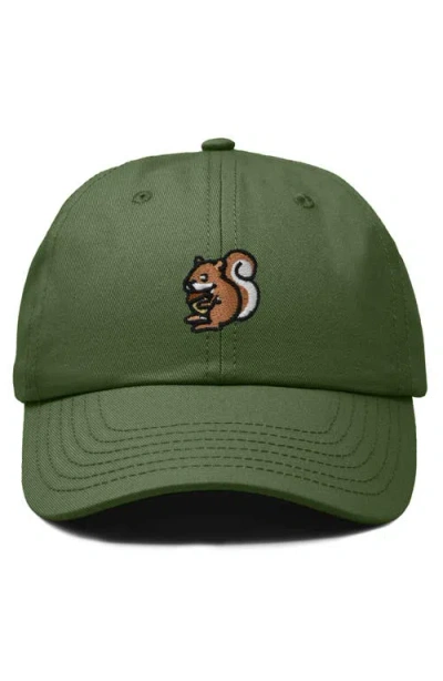 Dalix Squirrel Embroidered Outdoor Cap In Olive