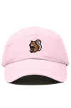 Dalix Squirrel Embroidered Outdoor Cap In Washed Pink