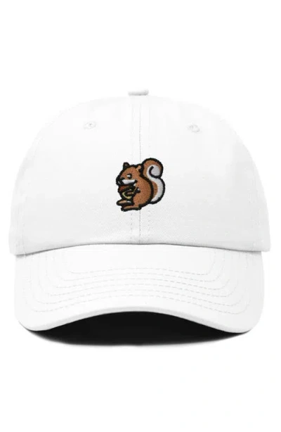 Dalix Squirrel Embroidered Outdoor Cap In White