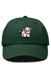 Dalix Strawberry Cow Embroidered Cap In Dark Green