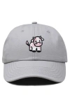 Dalix Strawberry Cow Embroidered Cap In Gray