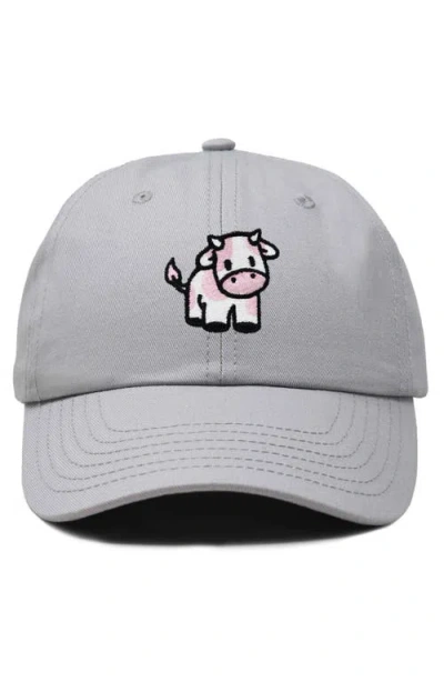 Dalix Strawberry Cow Embroidered Cap In Gray