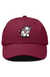 Dalix Strawberry Cow Embroidered Cap In Maroon