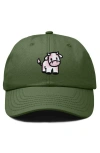 Dalix Strawberry Cow Embroidered Cap In Olive