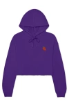 Dalix Strawberry Cropped Fleece Hoodie In Team Purple