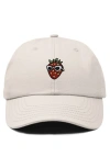 Dalix Strawberry Embroidered Casual Cap In Beige