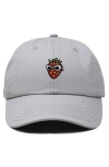 Dalix Strawberry Embroidered Casual Cap In Gray