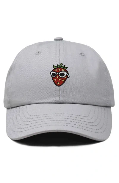 Dalix Strawberry Embroidered Casual Cap In Gray