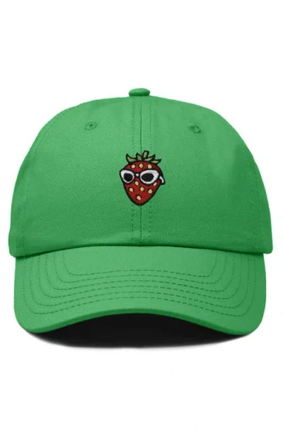 Dalix Strawberry Embroidered Casual Cap In Green