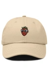 Dalix Strawberry Embroidered Casual Cap In Brown