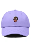 Dalix Strawberry Embroidered Casual Cap In Purple