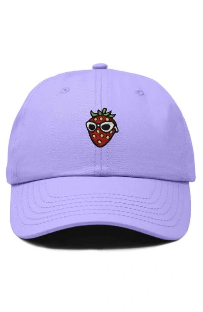 Dalix Strawberry Embroidered Casual Cap In Purple