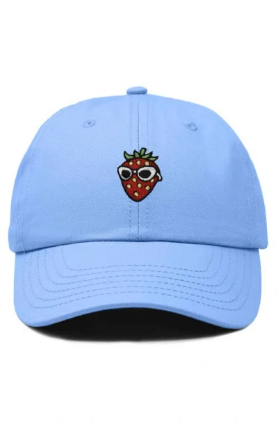 Dalix Strawberry Embroidered Casual Cap In Blue