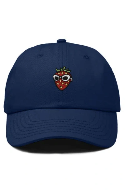 Dalix Strawberry Embroidered Casual Cap In Blue