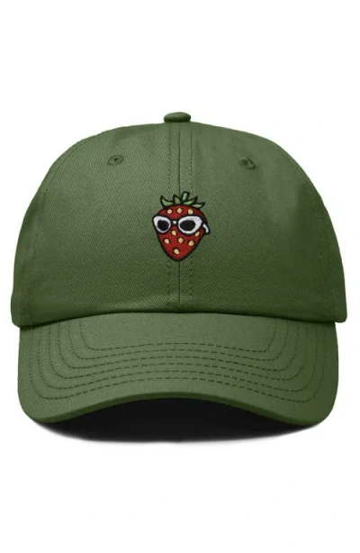 Dalix Strawberry Embroidered Casual Cap In Green