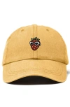 Dalix Strawberry Embroidered Casual Cap In Gold