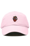 Dalix Strawberry Embroidered Casual Cap In Pink