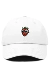 Dalix Strawberry Embroidered Casual Cap In White