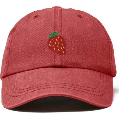 Dalix Strawberry Hat In Washed Red