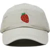 Dalix Strawberry Hat In Washed Stone White
