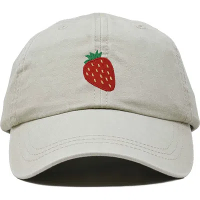 Dalix Strawberry Hat In Washed Stone White