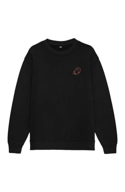 Dalix Sunny Days Ghost  Fleece Sweatshirt In Black