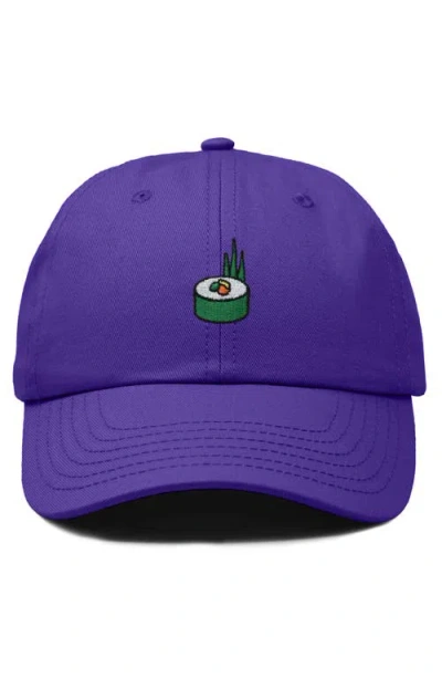Dalix Sushi Roll Embroidered Dad Hat In Purple