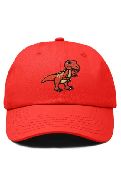 Dalix T-rex Embroidered Casual Cap In Red