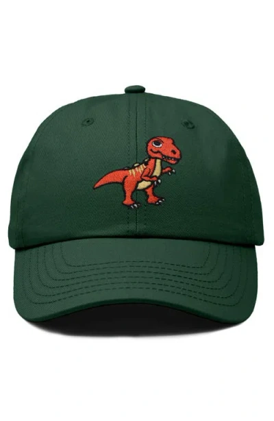 Dalix T-rex Embroidered Casual Cap In Dark Green