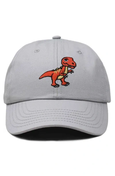 Dalix T-rex Embroidered Casual Cap In Gray