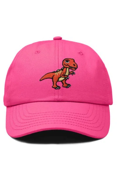 Dalix T-rex Embroidered Casual Cap In Hot Pink