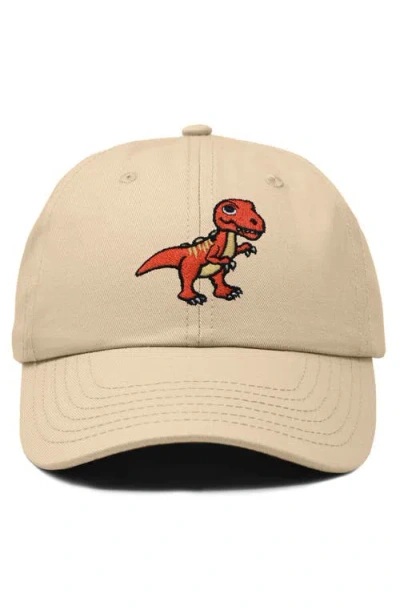 Dalix T-rex Embroidered Casual Cap In Khaki