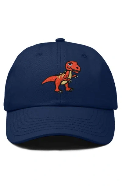 Dalix T-rex Embroidered Casual Cap In Navy Blue