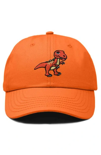 Dalix T-rex Embroidered Casual Cap In Orange
