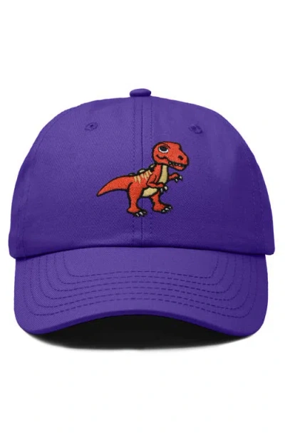 Dalix T-rex Embroidered Casual Cap In Purple